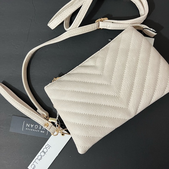 NWT ISABELLE VEGAN CROSSBODY BAG WRISTLET CLUTCH - Picture 2 of 7